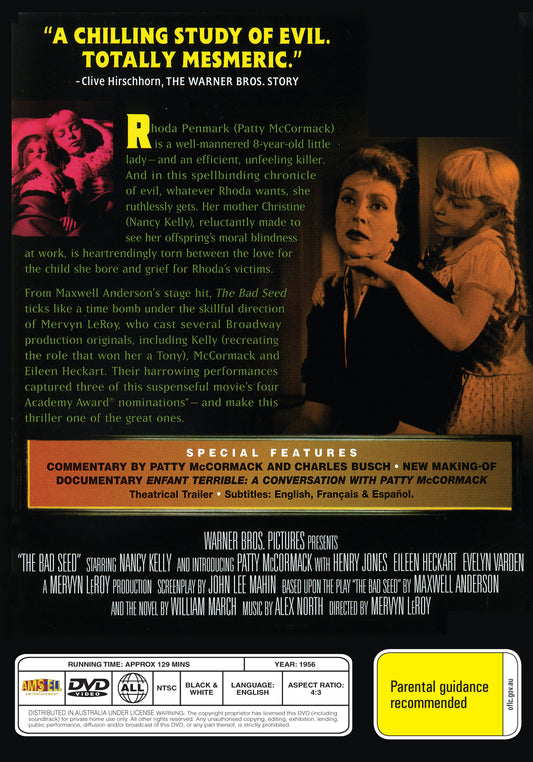 Buy Online The Bad Seed (1956) - DVD - Nancy Kelly, Patty McCormack | Best Shop for Old classic and hard to find movies on DVD - Timeless Classic DVD