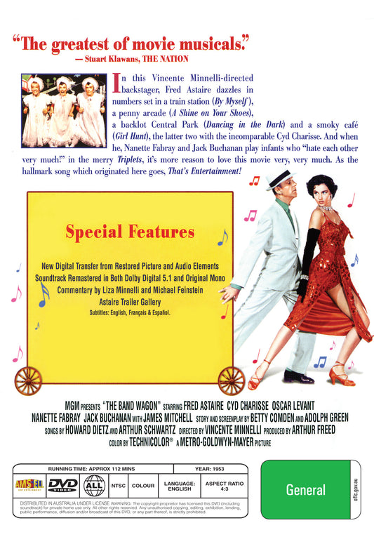 Buy Online The Band Wagon (1953) - DVD - Fred Astaire, Cyd Charisse | Best Shop for Old classic and hard to find movies on DVD - Timeless Classic DVD
