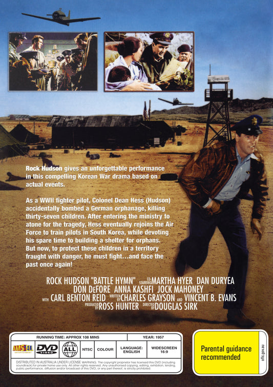 Buy Online Battle Hymn (1957) - DVD - Rock Hudson, Martha Hyer | Best Shop for Old classic and hard to find movies on DVD - Timeless Classic DVD
