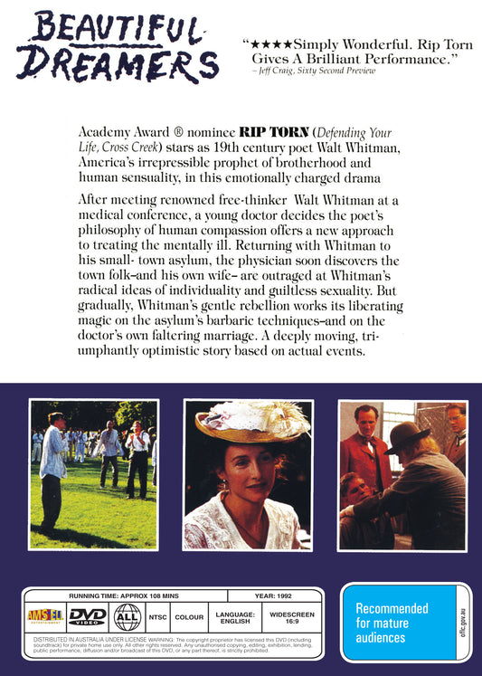 Buy Online Beautiful Dreamers (1990) - DVD - Colm Feore, Rip Torn | Best Shop for Old classic and hard to find movies on DVD - Timeless Classic DVD