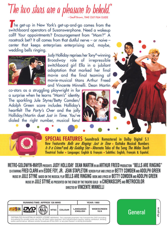 Buy Online Bells Are Ringing (1960) - DVD - Judy Holliday, Dean Martin | Best Shop for Old classic and hard to find movies on DVD - Timeless Classic DVD