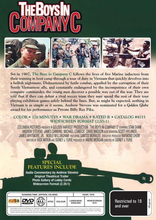 Buy Online The Boys in Company C (1978) - DVD - Stan Shaw, Andrew Stevens | Best Shop for Old classic and hard to find movies on DVD - Timeless Classic DVD