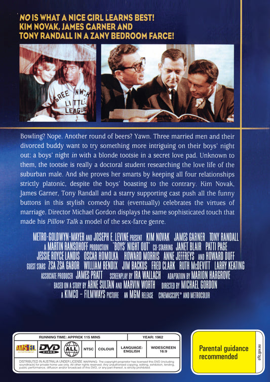 Buy Online Boys' Night Out (1962) - DVD - Kim Novak, James Garner, Tony Randall | Best Shop for Old classic and hard to find movies on DVD - Timeless Classic DVD