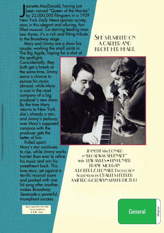 Buy Online Broadway Serenade (1939)- DVD - Jeanette MacDonald, Lew Ayres | Best Shop for Old classic and hard to find movies on DVD - Timeless Classic DVD