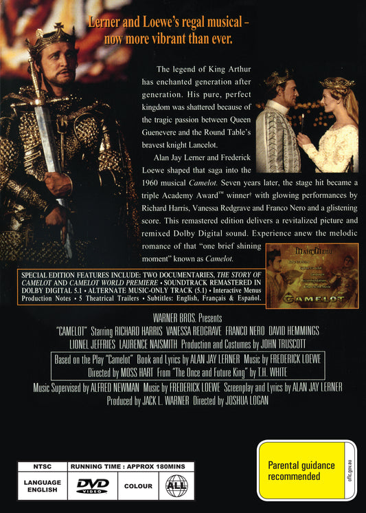 Buy Online Camelot (1967) - DVD - Richard Harris, Vanessa Redgrave | Best Shop for Old classic and hard to find movies on DVD - Timeless Classic DVD