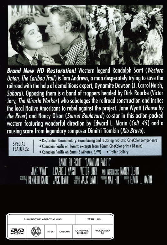 Buy Online Canadian Pacific (1949) - DVD - Randolph Scott, Jane Wyatt | Best Shop for Old classic and hard to find movies on DVD - Timeless Classic DVD
