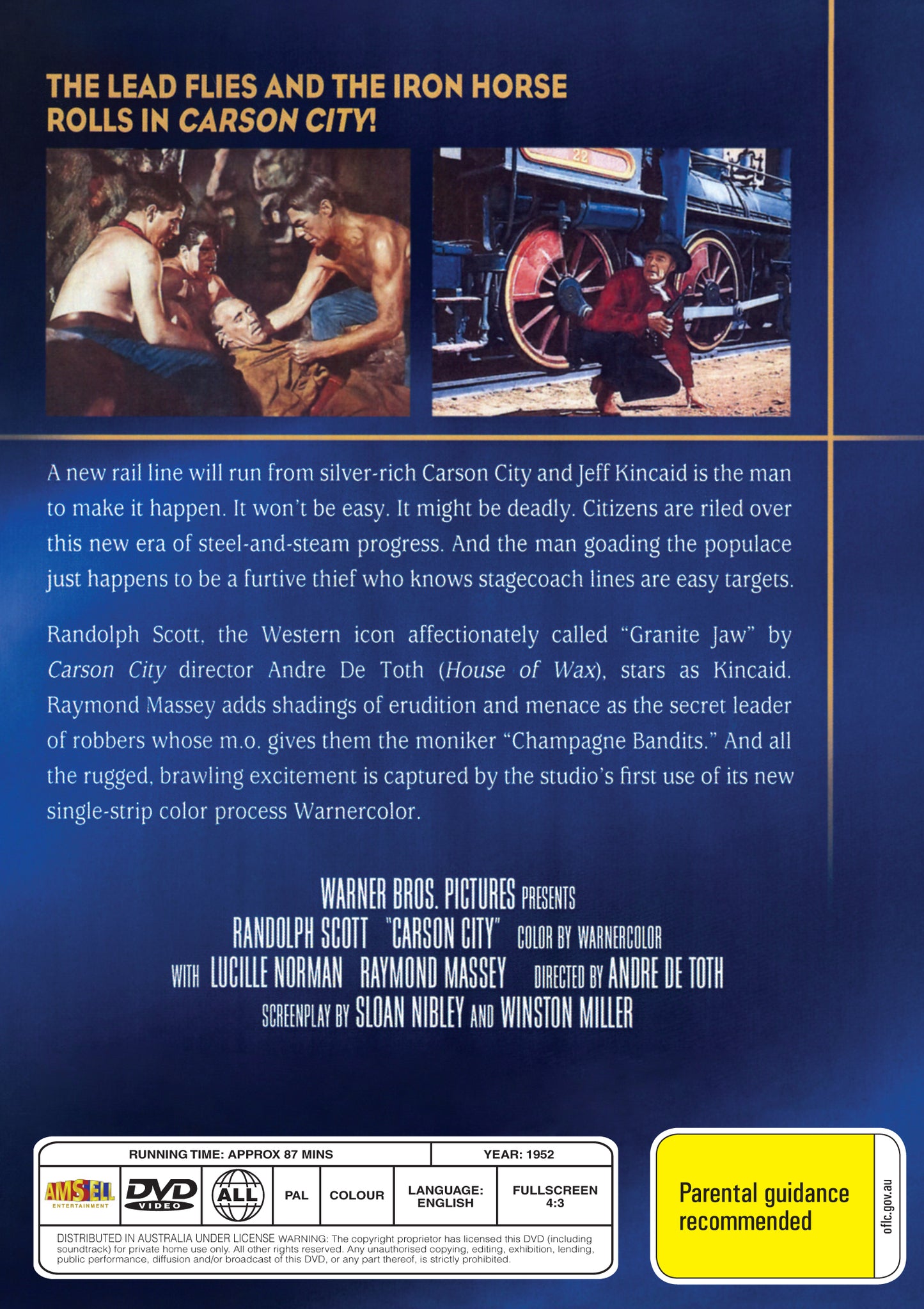 Buy Online Carson City (1952) - DVD - Randolph Scott, Lucille Norman | Best Shop for Old classic and hard to find movies on DVD - Timeless Classic DVD