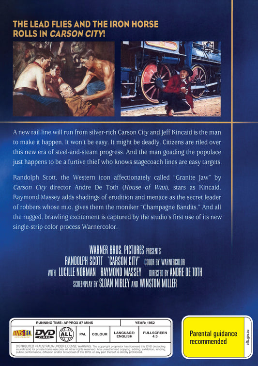 Buy Online Carson City (1952) - DVD - Randolph Scott, Lucille Norman | Best Shop for Old classic and hard to find movies on DVD - Timeless Classic DVD