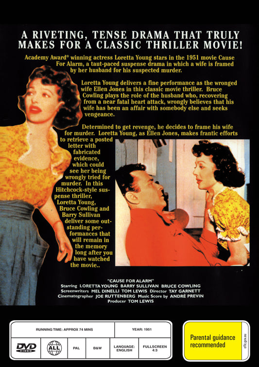 Buy Online Cause for Alarm! (1951) - DVD - Loretta Young, Barry Sullivan | Best Shop for Old classic and hard to find movies on DVD - Timeless Classic DVD