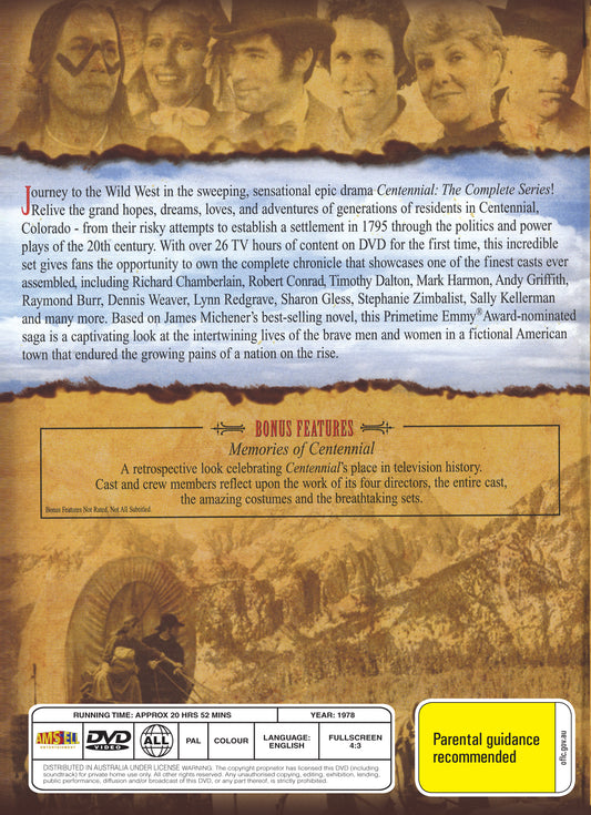 Buy Online Centennial (1978) - DVD - Raymond Burr, Barbara Carrera, Richard Chamberlain | Best Shop for Old classic and hard to find movies on DVD - Timeless Classic DVD