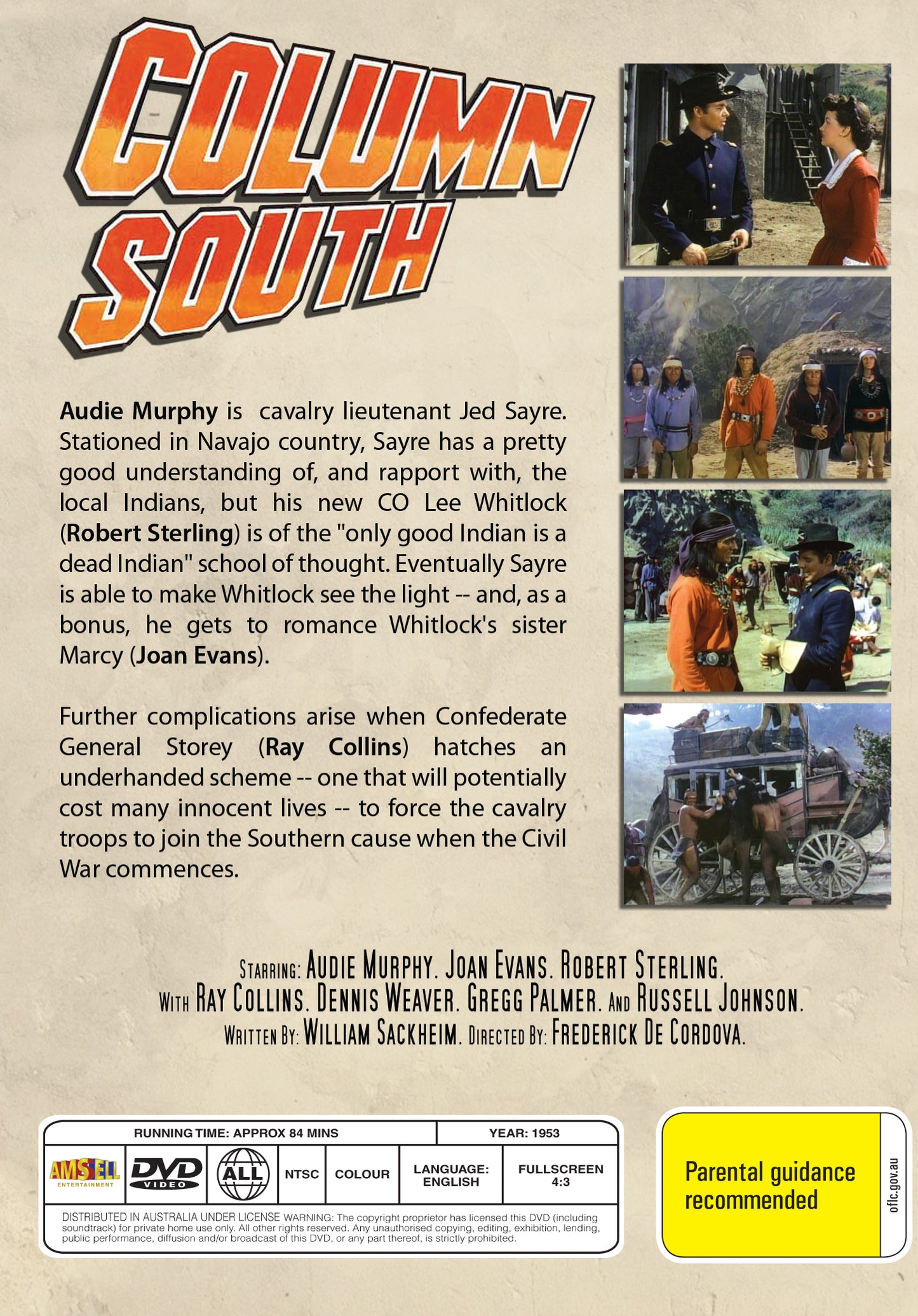 Buy Online Column South (1953) - DVD - Audie Murphy, Joan Evans | Best Shop for Old classic and hard to find movies on DVD - Timeless Classic DVD