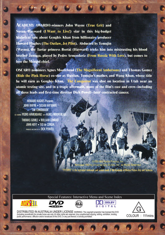 Buy Online The Conqueror (1956) - DVD - John Wayne, Susan Hayward | Best Shop for Old classic and hard to find movies on DVD - Timeless Classic DVD