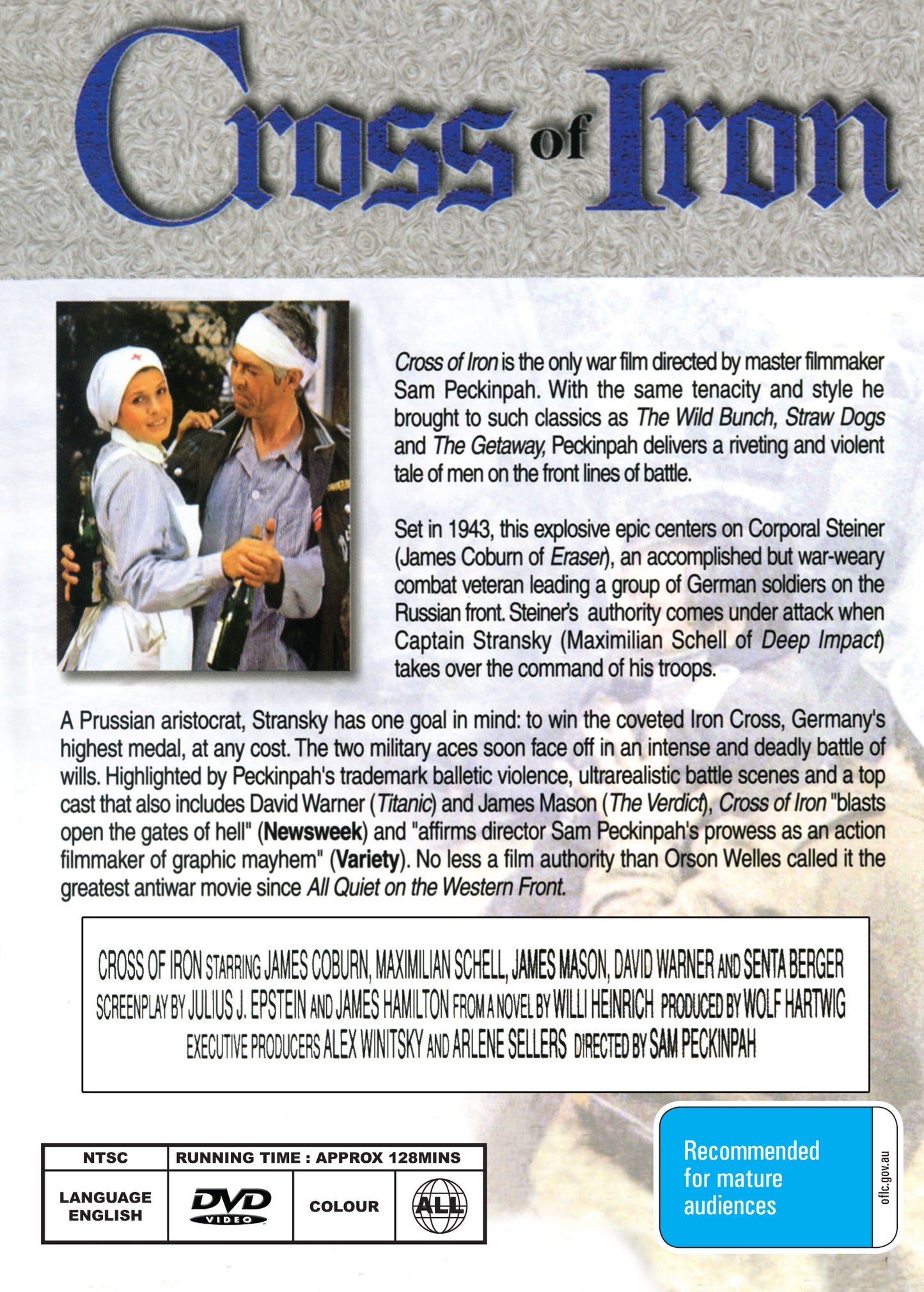 Buy Online Cross of Iron (1977) - DVD - James Coburn, Maximilian Schell, James Mason | Best Shop for Old classic and hard to find movies on DVD - Timeless Classic DVD