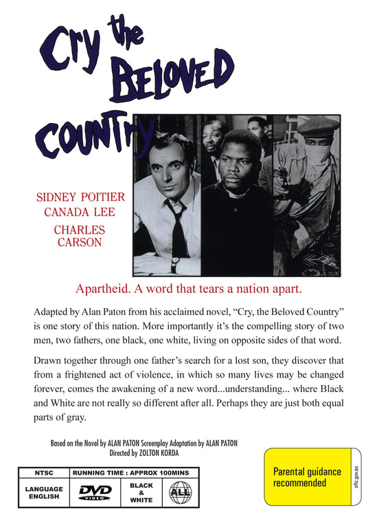 Buy Online Cry, the Beloved Country (1951) - DVD - Canada Lee, Sidney Poitier | Best Shop for Old classic and hard to find movies on DVD - Timeless Classic DVD