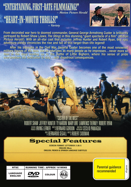 Buy Online Custer of the West (1967) - DVD - Robert Shaw, Mary Ure | Best Shop for Old classic and hard to find movies on DVD - Timeless Classic DVD
