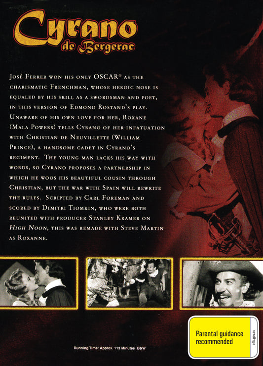 Buy Online Cyrano de Bergerac (1950) - DVD - José Ferrer, Mala Powers, William Prince | Best Shop for Old classic and hard to find movies on DVD - Timeless Classic DVD