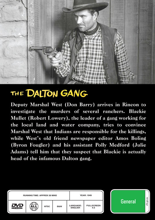 Buy Online The Dalton Gang (1949) - DVD - Don 'Red' Barry, Robert Lowery | Best Shop for Old classic and hard to find movies on DVD - Timeless Classic DVD