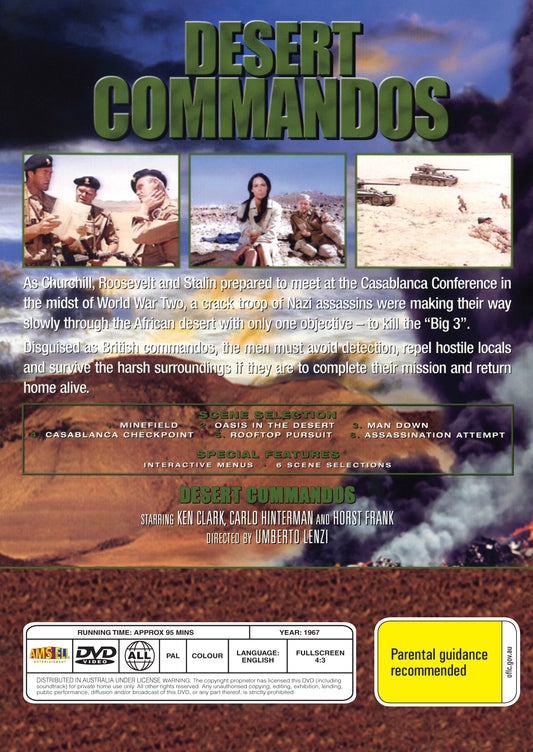Buy Online Desert Commandos (1967) - DVD - Ken Clark, Horst Frank | Best Shop for Old classic and hard to find movies on DVD - Timeless Classic DVD