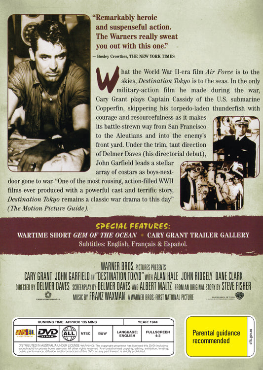 Buy Online Destination Tokyo (1943) - DVD - Cary Grant, John Garfield | Best Shop for Old classic and hard to find movies on DVD - Timeless Classic DVD