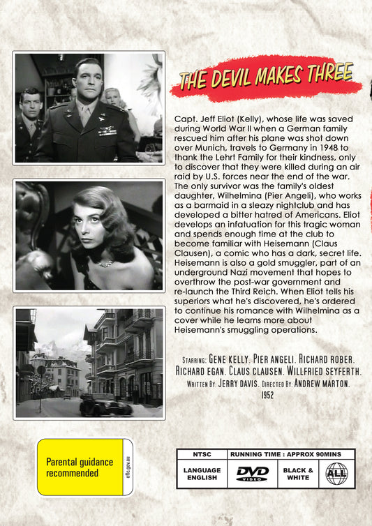 Buy Online The Devil Makes Three (1952) - DVD - Gene Kelly, Pier Angeli | Best Shop for Old classic and hard to find movies on DVD - Timeless Classic DVD