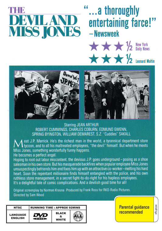 Buy Online The Devil and Miss Jones (1941) - DVD - Jean Arthur, Robert Cummings | Best Shop for Old classic and hard to find movies on DVD - Timeless Classic DVD