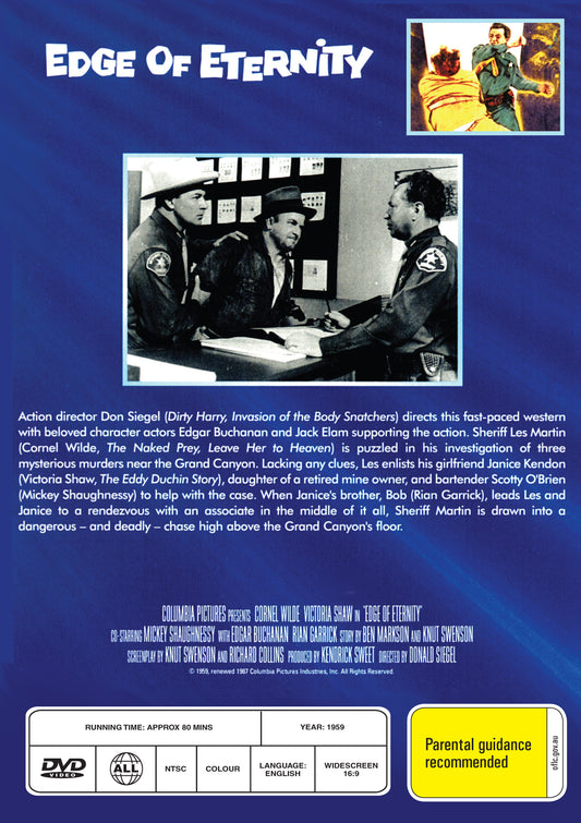 Buy Online Edge of Eternity (1959) - DVD - Cornel Wilde, Victoria Shaw | Best Shop for Old classic and hard to find movies on DVD - Timeless Classic DVD