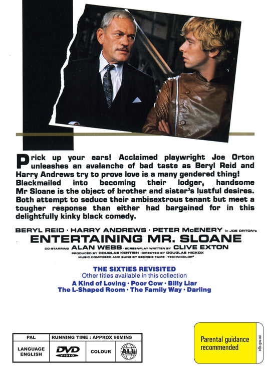 Buy Online Entertaining Mr Sloane (1970) - DVD - Beryl Reid, Harry Andrews | Best Shop for Old classic and hard to find movies on DVD - Timeless Classic DVD