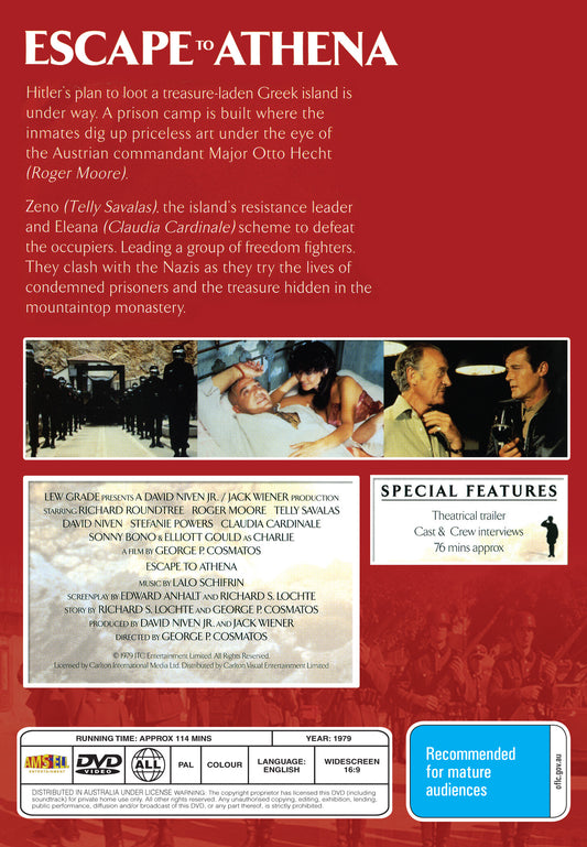 Buy Online Escape to Athena (1979) - DVD - Roger Moore, Telly Savalas | Best Shop for Old classic and hard to find movies on DVD - Timeless Classic DVD