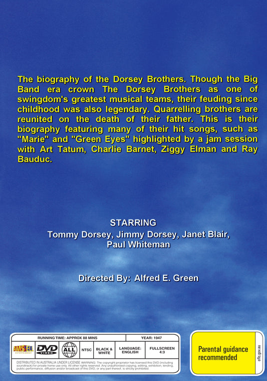 Buy Online The Fabulous Dorseys (1947) - DVD - Tommy Dorsey, Jimmy Dorsey, | Best Shop for Old classic and hard to find movies on DVD - Timeless Classic DVD