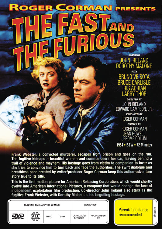 Buy Online The Fast and the Furious (1954) - DVD - John Ireland, Dorothy Malone | Best Shop for Old classic and hard to find movies on DVD - Timeless Classic DVD