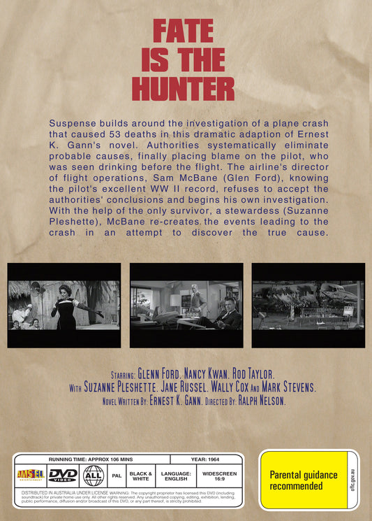 Buy Online Fate Is the Hunter (1964) - DVD - Glenn Ford, Nancy Kwan, Rod Taylor | Best Shop for Old classic and hard to find movies on DVD - Timeless Classic DVD