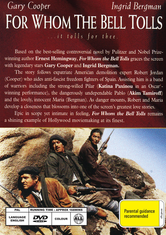 Buy Online For Whom the Bell Tolls (1943) - DVD - Gary Cooper, Ingrid Bergman | Best Shop for Old classic and hard to find movies on DVD - Timeless Classic DVD