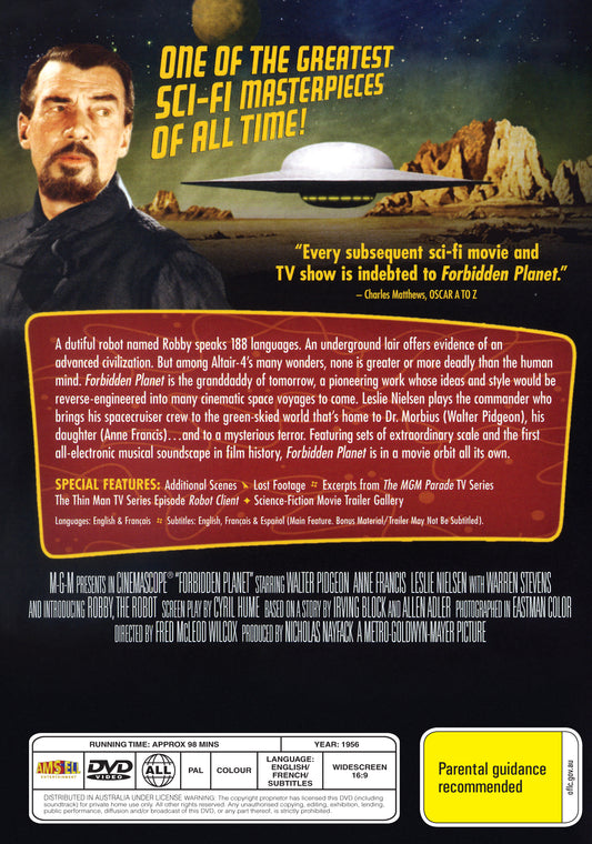 Buy Online Forbidden Planet - DVD - Walter Pidgeon, Anne Francis | Best Shop for Old classic and hard to find movies on DVD - Timeless Classic DVD