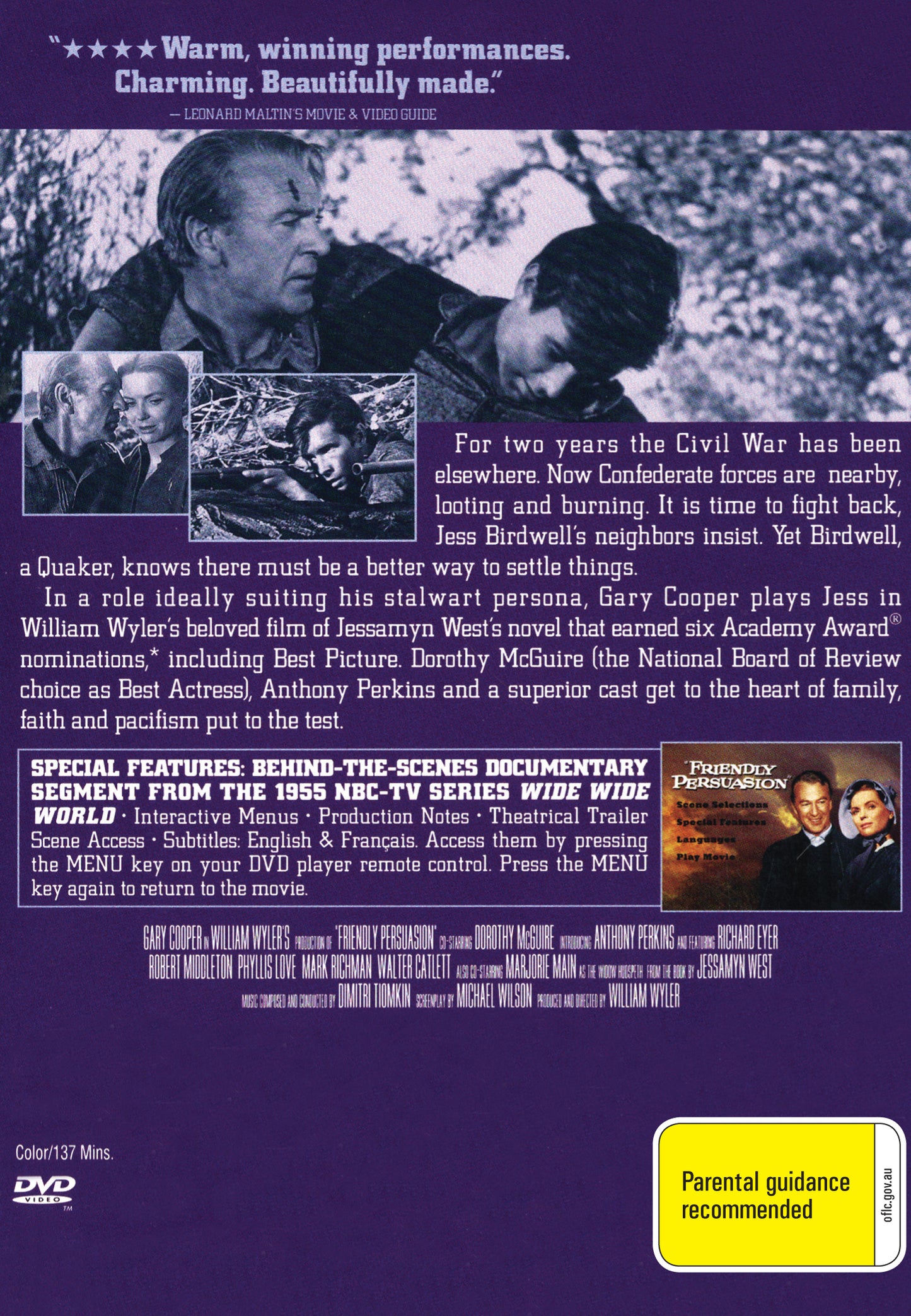 Buy Online Friendly Persuasion (1956) - DVD - Gary Cooper, Dorothy McGuire, Anthony Perkins | Best Shop for Old classic and hard to find movies on DVD - Timeless Classic DVD