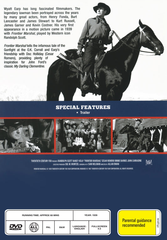 Buy Online Frontier Marshal (1939) - DVD - Randolph Scott, Nancy Kelly | Best Shop for Old classic and hard to find movies on DVD - Timeless Classic DVD