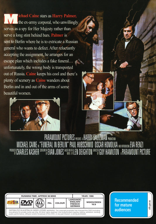 Buy Online Funeral in Berlin (1966) - DVD - Michael Caine, Oskar Homolka | Best Shop for Old classic and hard to find movies on DVD - Timeless Classic DVD