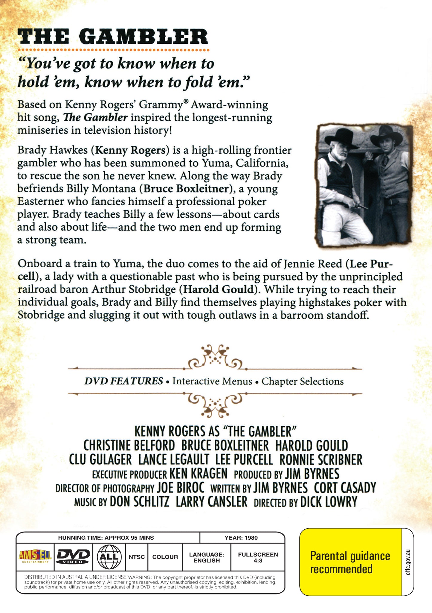 Buy Online The Gambler (1980) - DVD - Kenny Rogers, Christine Belford | Best Shop for Old classic and hard to find movies on DVD - Timeless Classic DVD