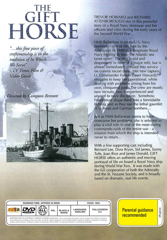 Buy Online The Gift Horse (1952) - DVD - Trevor Howard, Richard Attenborough | Best Shop for Old classic and hard to find movies on DVD - Timeless Classic DVD