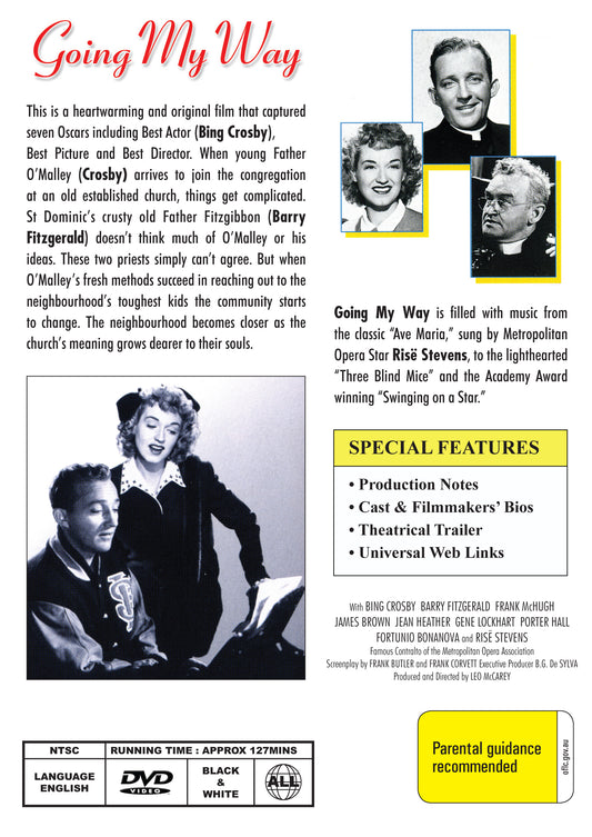 Buy Online Going My Way (1944) - DVD - Bing Crosby, Barry Fitzgerald | Best Shop for Old classic and hard to find movies on DVD - Timeless Classic DVD