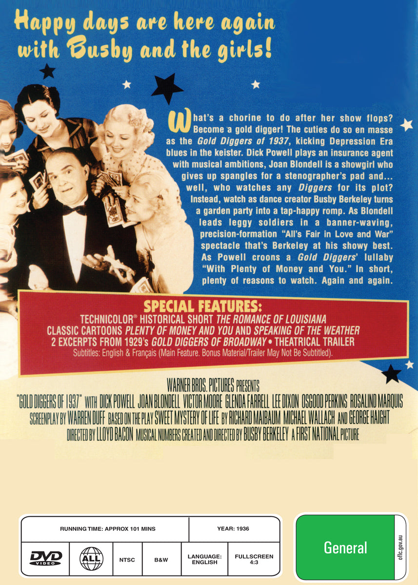 Gold Diggers Of 1937 (1936) - DVD - Dick Powell, Joan Blondell