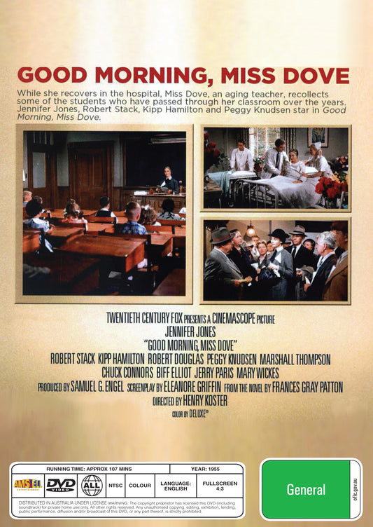 Buy Online Good Morning, Miss Dove (1955) - DVD - Jennifer Jones, Robert Stack | Best Shop for Old classic and hard to find movies on DVD - Timeless Classic DVD