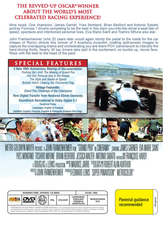 Buy Online Grand Prix (1966) - DVD - James Garner, Eva Marie Saint | Best Shop for Old classic and hard to find movies on DVD - Timeless Classic DVD