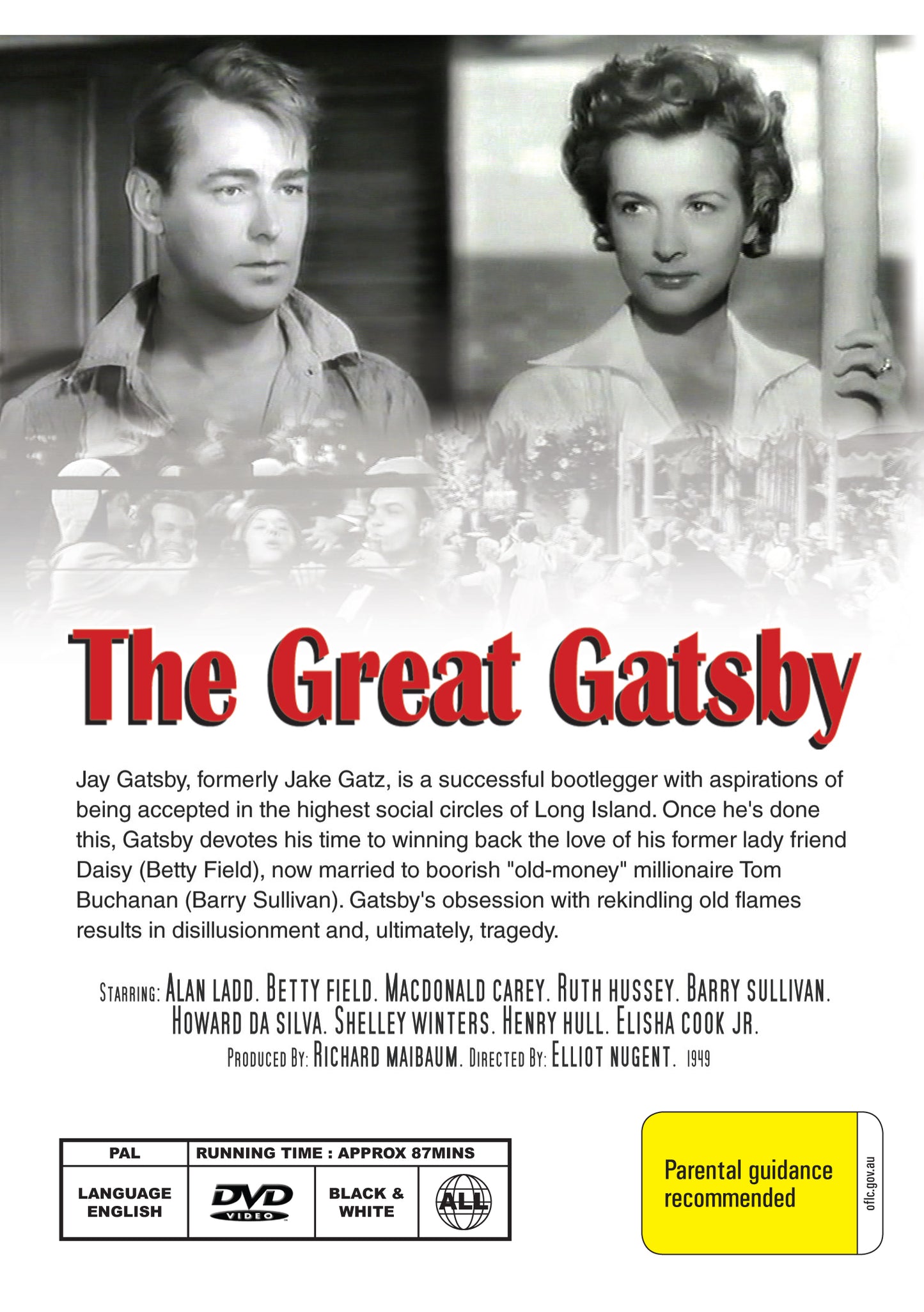 Buy Online The Great Gatsby (1949) - DVD - Alan Ladd, Betty Field | Best Shop for Old classic and hard to find movies on DVD - Timeless Classic DVD