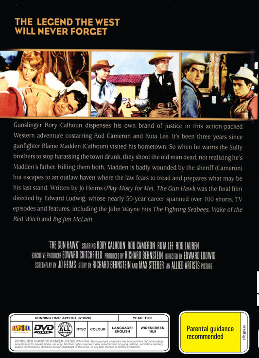 Buy Online The Gun Hawk (1963) - DVD - Rory Calhoun, Rod Cameron | Best Shop for Old classic and hard to find movies on DVD - Timeless Classic DVD