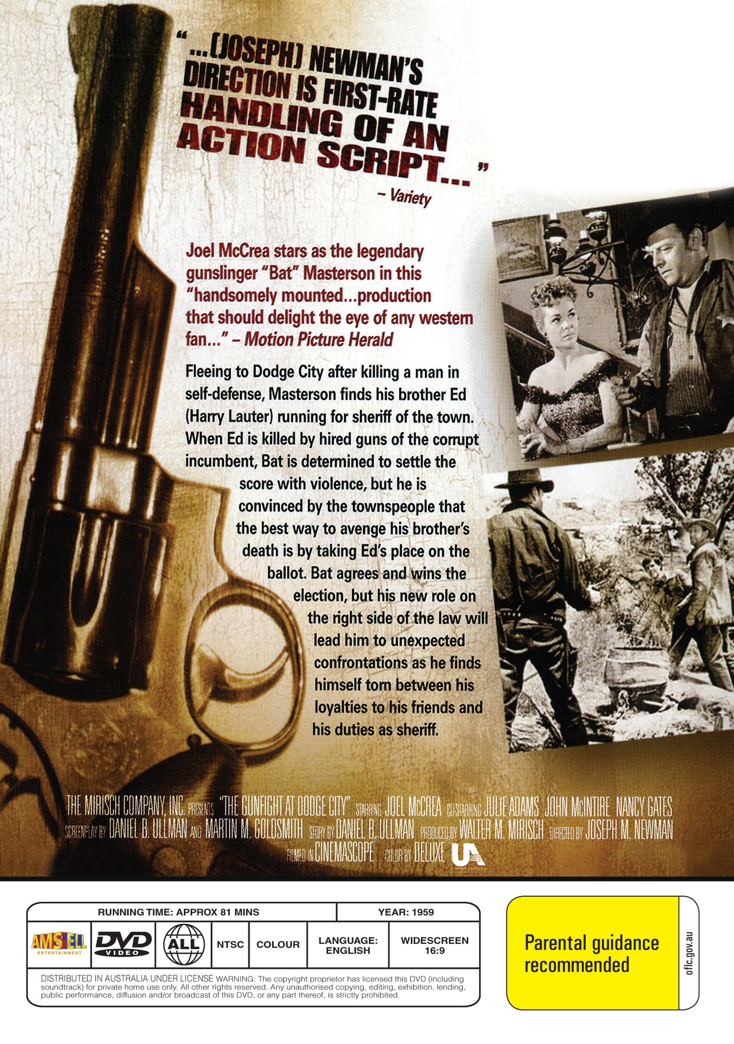 Buy Online The Gunfight at Dodge City (1959) - DVD - Joel McCrea, Julie Adams | Best Shop for Old classic and hard to find movies on DVD - Timeless Classic DVD