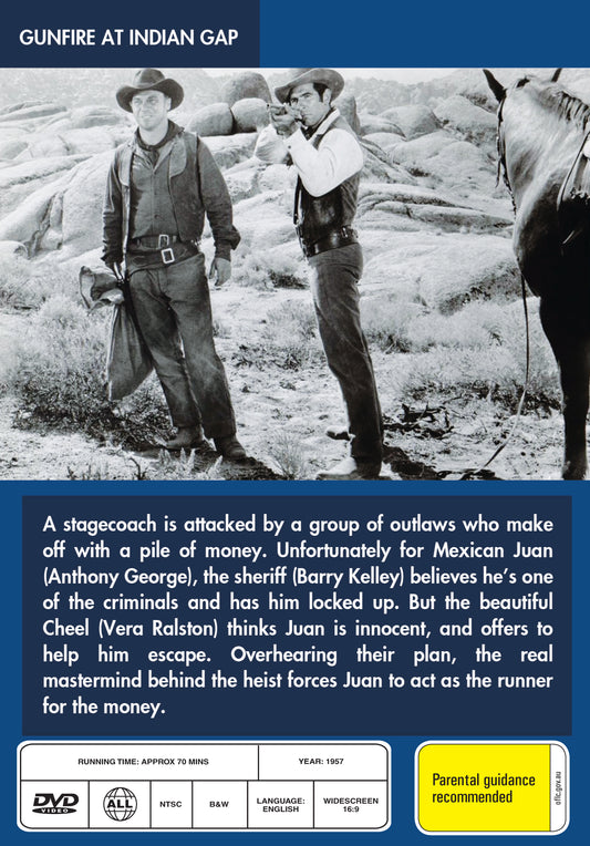 Buy Online Gunfire at Indian Gap (1957) - DVD - Vera Ralston, Anthony George | Best Shop for Old classic and hard to find movies on DVD - Timeless Classic DVD