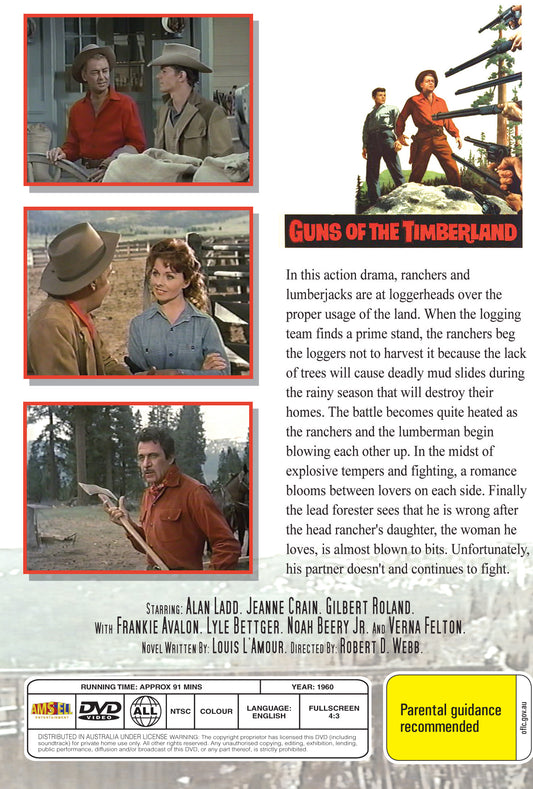 Buy Online Guns of the Timberland (1960) - DVD - Alan Ladd, Jeanne Crain | Best Shop for Old classic and hard to find movies on DVD - Timeless Classic DVD