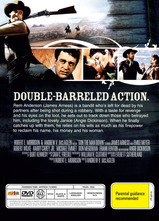 Buy Online Gun the Man Down (1956) - DVD - James Arness, Angie Dickinson | Best Shop for Old classic and hard to find movies on DVD - Timeless Classic DVD