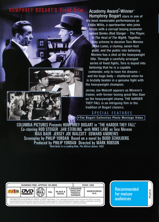 Buy Online The Harder They Fall (1956) - DVD - Humphrey Bogart, Rod Steiger | Best Shop for Old classic and hard to find movies on DVD - Timeless Classic DVD