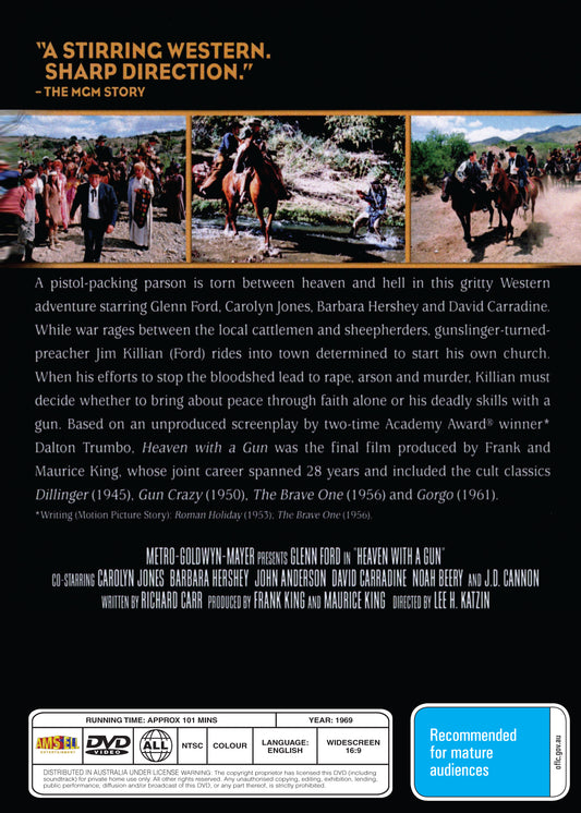 Buy Online Heaven with a Gun (1969) - DVD - Glenn Ford, Carolyn Jones | Best Shop for Old classic and hard to find movies on DVD - Timeless Classic DVD